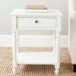 White Wood Spindle Razie Accent Table
