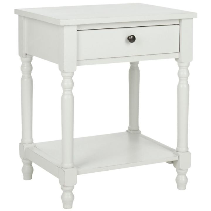 White Wood Spindle Razie Accent Table