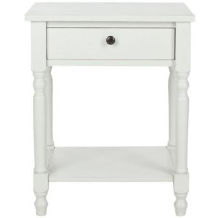 White Wood Spindle Razie Accent Table