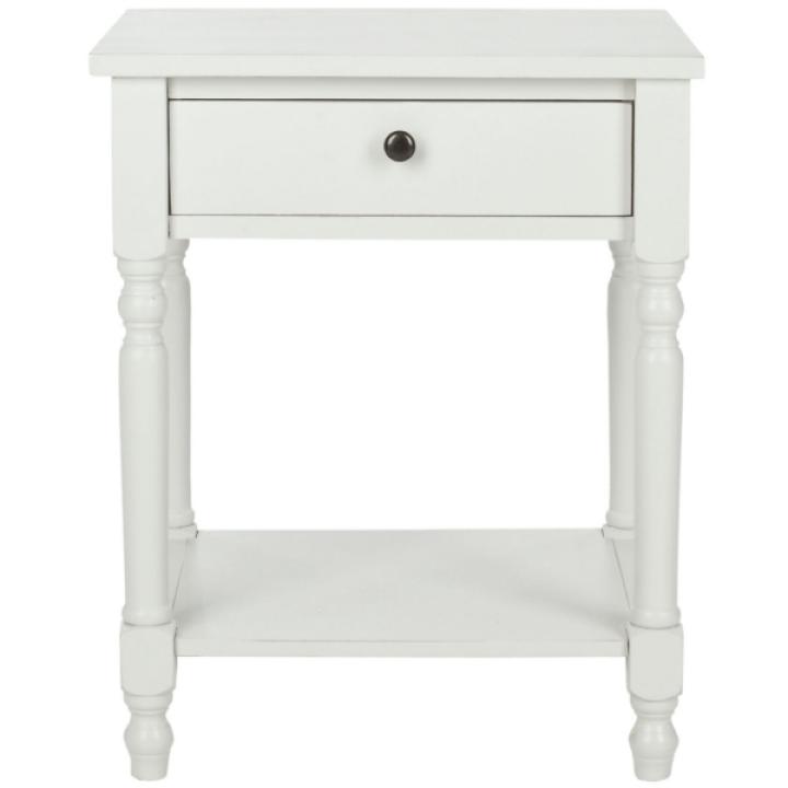 White Wood Spindle Razie Accent Table