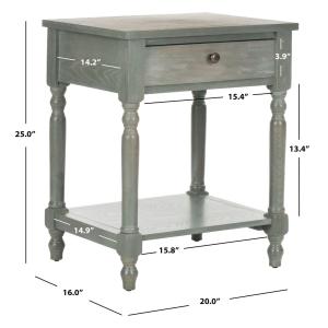 Vintage Gray Wood Rosie End Table