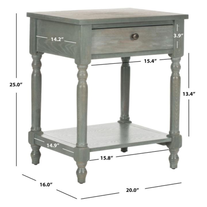Vintage Gray Wood Rosie End Table