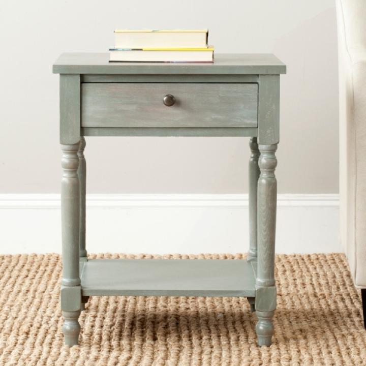 Vintage Gray Wood Rosie End Table