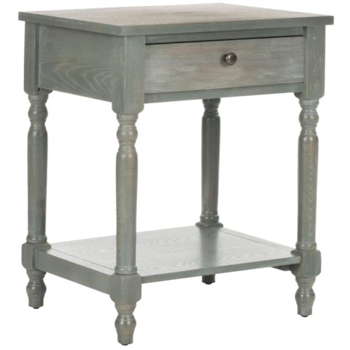 Vintage Gray Wood Rosie End Table