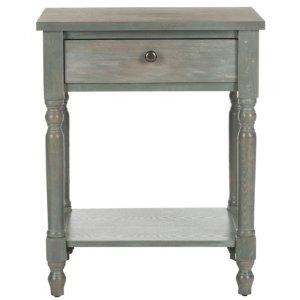 Vintage Gray Wood Rosie End Table
