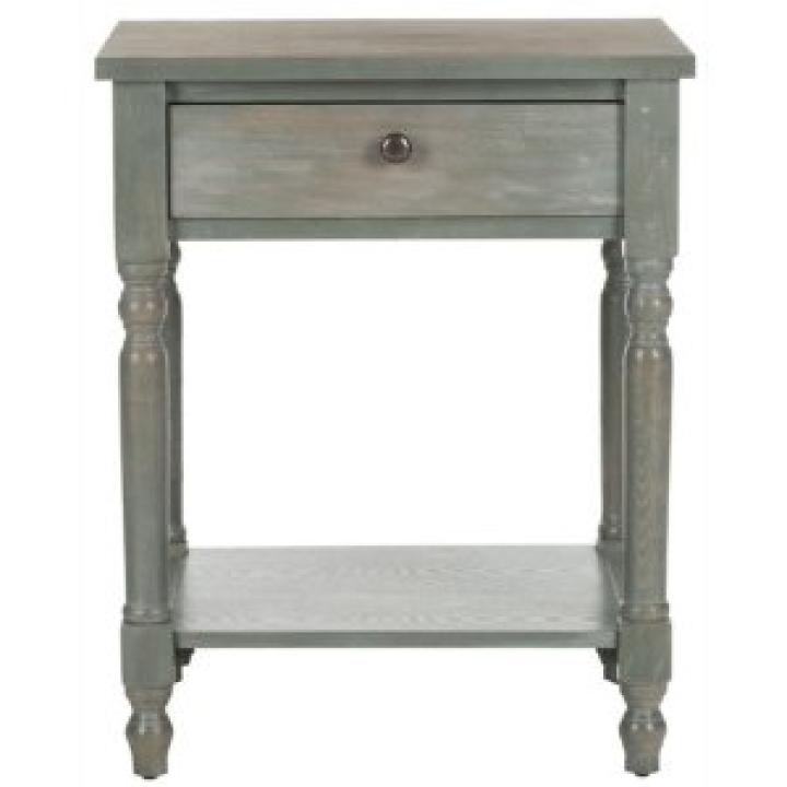 Vintage Gray Wood Rosie End Table