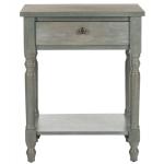 Vintage Gray Wood Rosie End Table