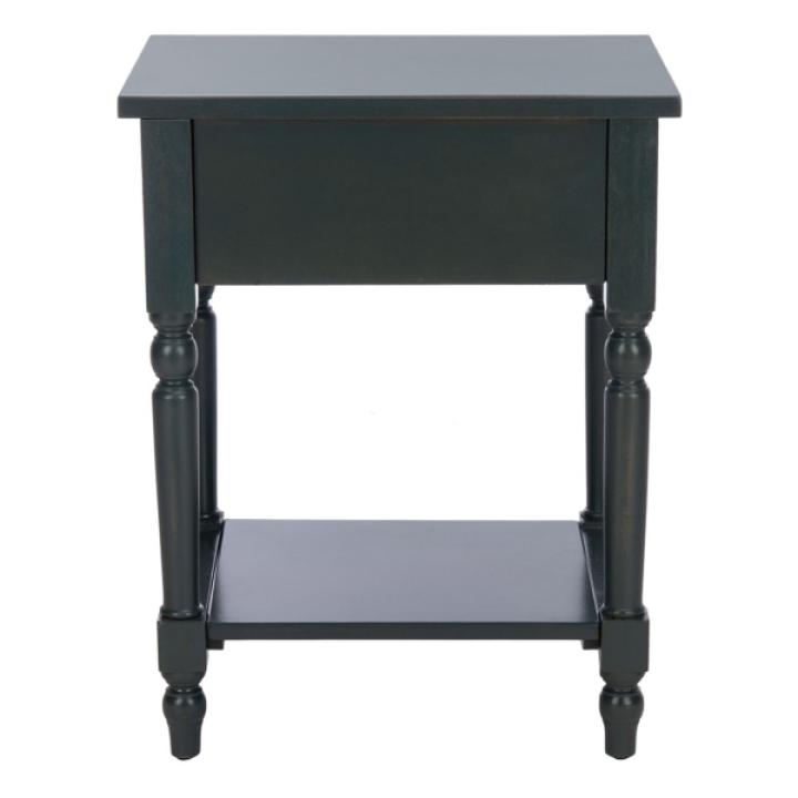 Navy Wood Spindle Razie Accent Table