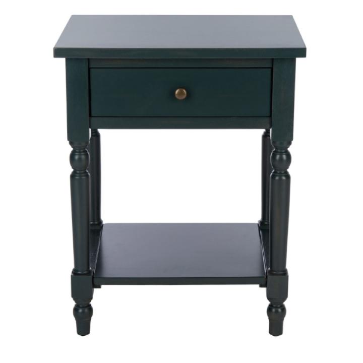 Navy Wood Spindle Razie Accent Table