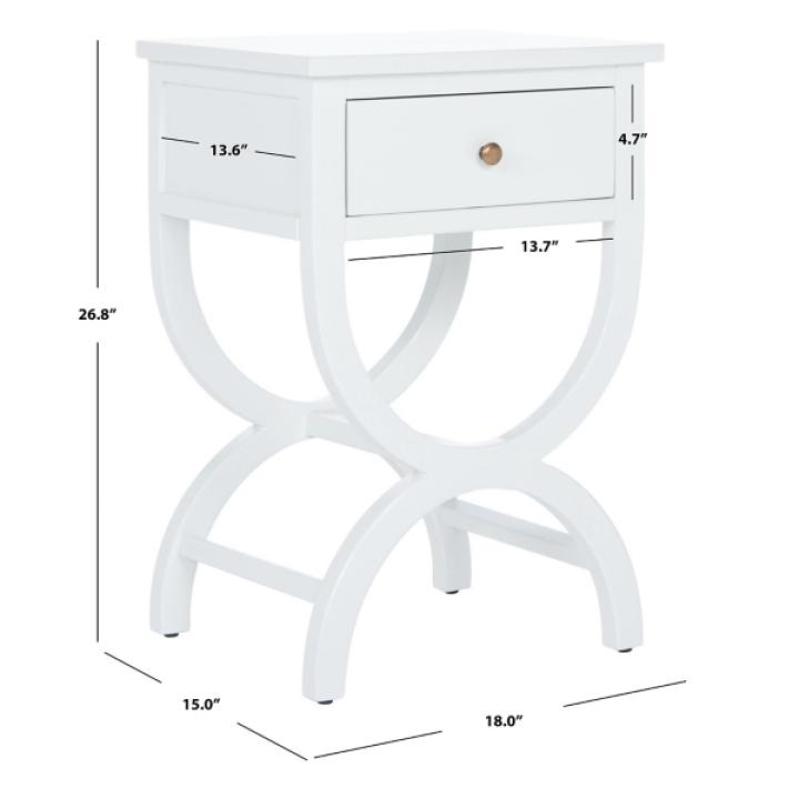 White Contemporary Maxine Accent Table