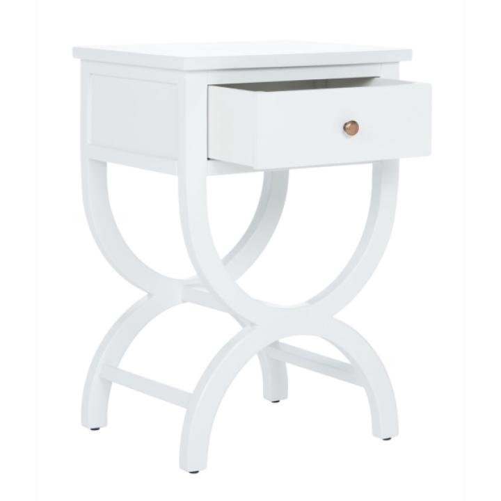 White Contemporary Maxine Accent Table