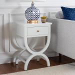 White Contemporary Maxine Accent Table