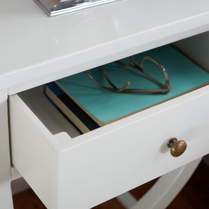 White Contemporary Maxine Accent Table