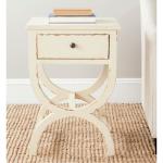 Weathered Vanilla Contemporary Maxine Accent Table