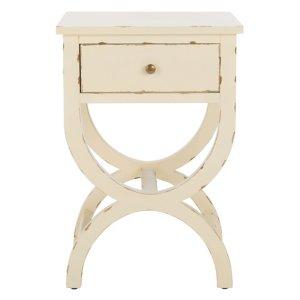Weathered Vanilla Contemporary Maxine Accent Table