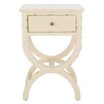 Weathered Vanilla Contemporary Maxine Accent Table
