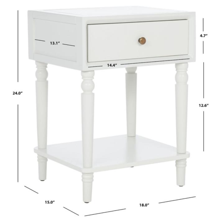 White Single Drawer Letta Accent Table