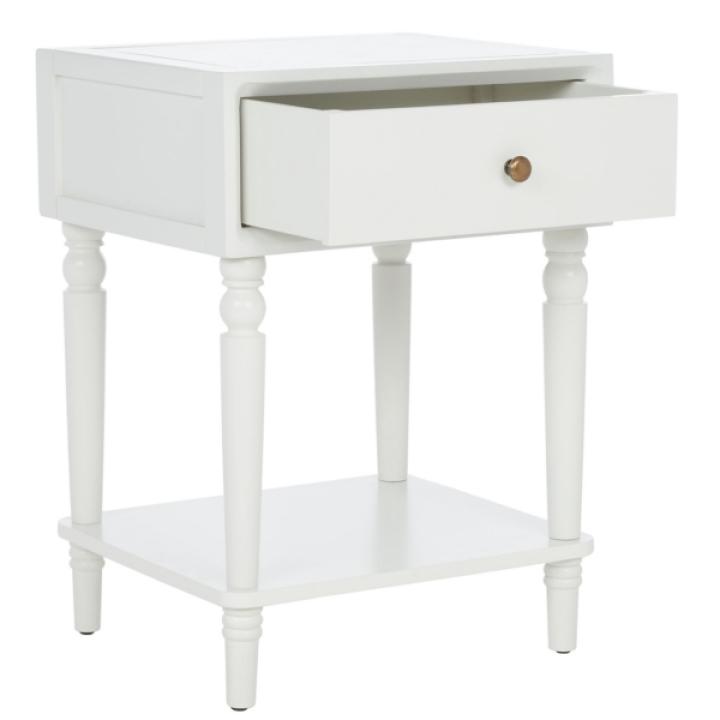 White Single Drawer Letta Accent Table