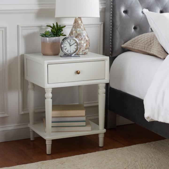 White Single Drawer Letta Accent Table