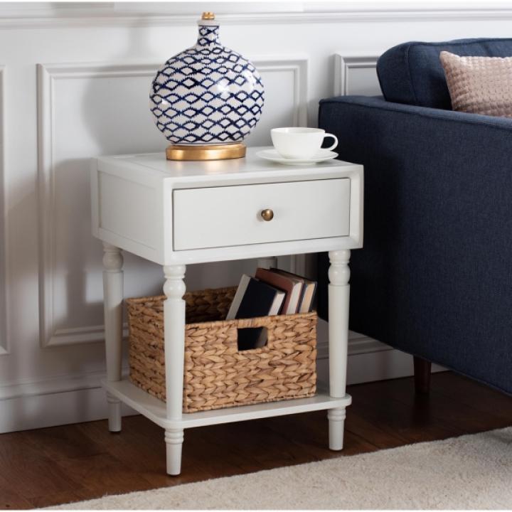 White Single Drawer Letta Accent Table