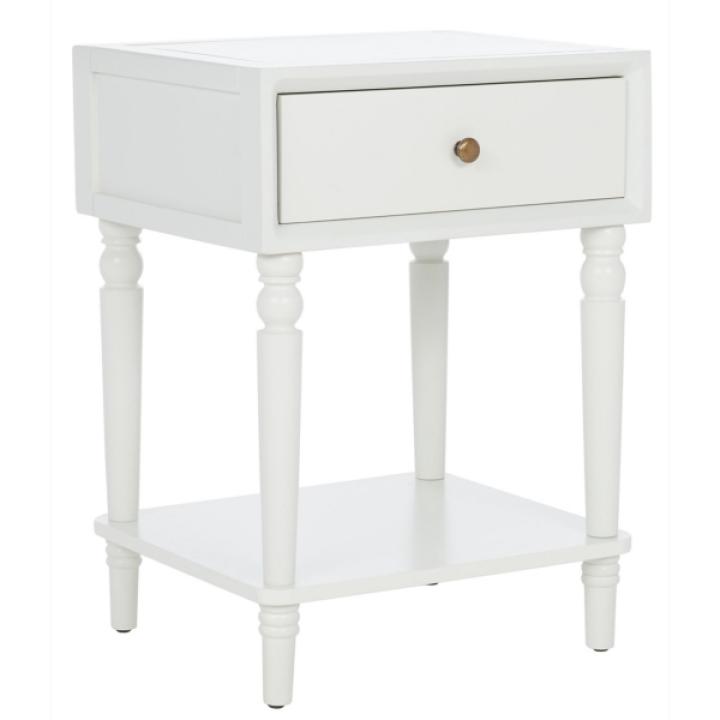 White Single Drawer Letta Accent Table