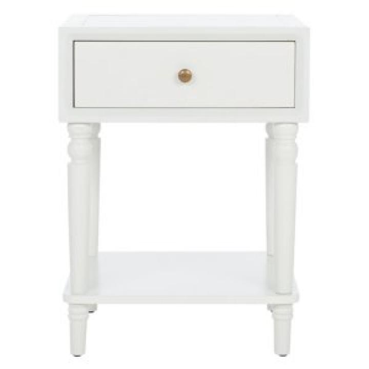 White Single Drawer Letta Accent Table