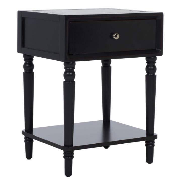 Black Single Drawer Letta Accent Table
