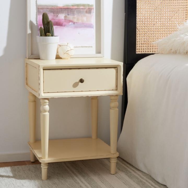 Ivory Single Drawer Letta Accent Table
