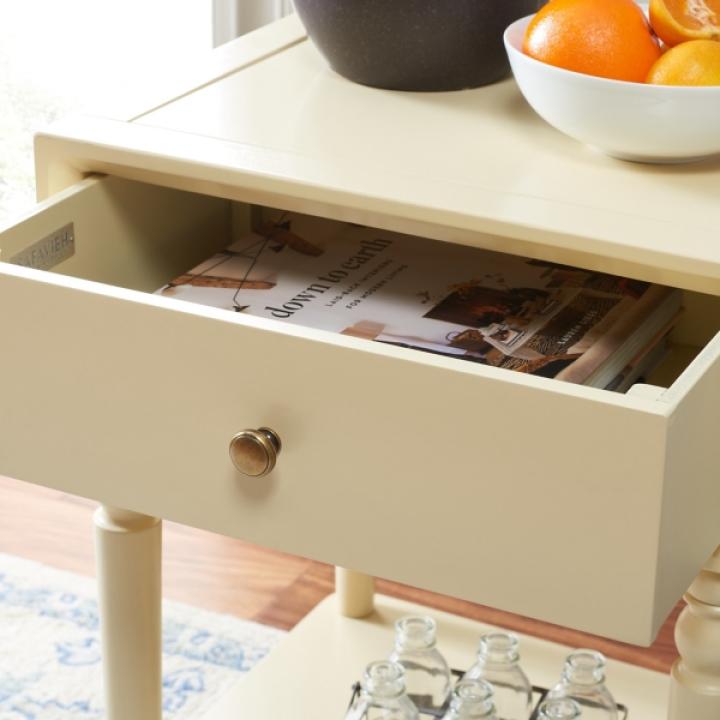 Cream Single Drawer Letta Accent Table