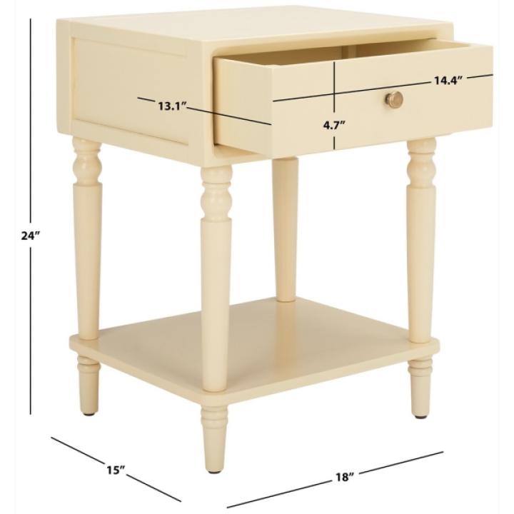 Cream Single Drawer Letta Accent Table