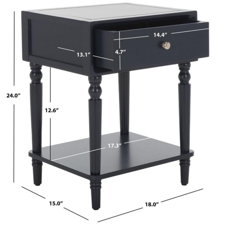 Navy Blue Wood Siobhan Side Table
