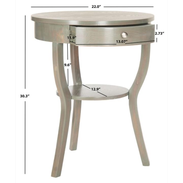 Round Gray Irene Tripod Accent Table