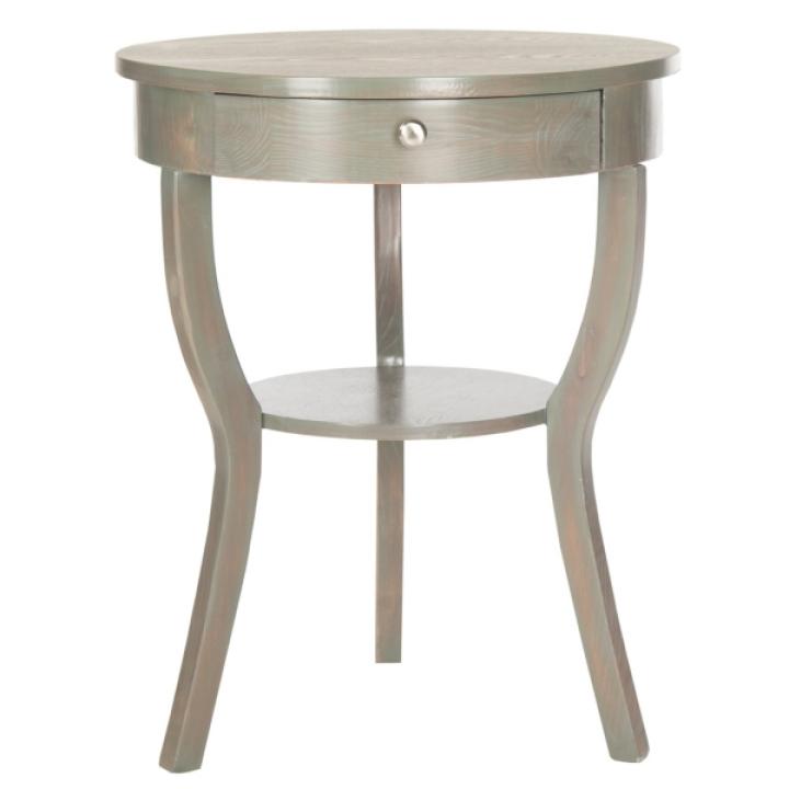 Round Gray Irene Tripod Accent Table