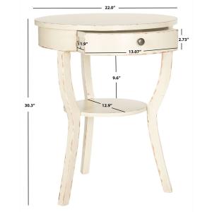 Distressed Ivory Irene Tripod Accent Table