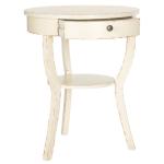 Distressed Ivory Irene Tripod Accent Table