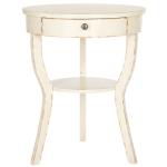 Distressed Ivory Irene Tripod Accent Table