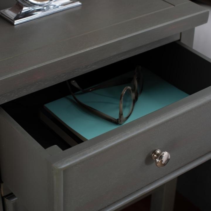 Gray Elm Mirsade Traditional Accent Table
