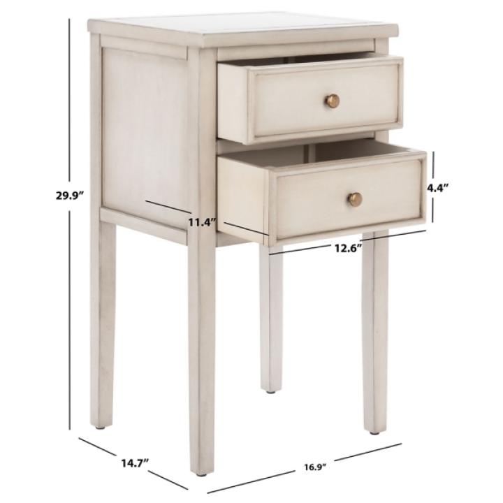 Ivory Poplar Mirsade Traditional Accent Table