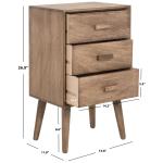 Brown Pine Rosetta Mid-Century Accent Table