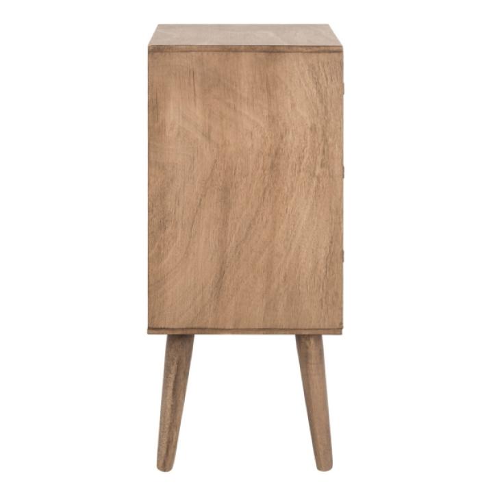 Brown Pine Rosetta Mid-Century Accent Table