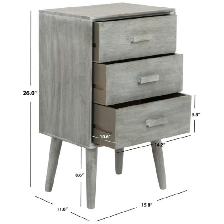 Gray Pine Rosetta Mid-Century Accent Table