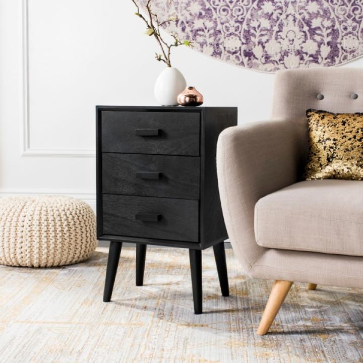 Black Pine Rosetta Mid-Century Accent Table