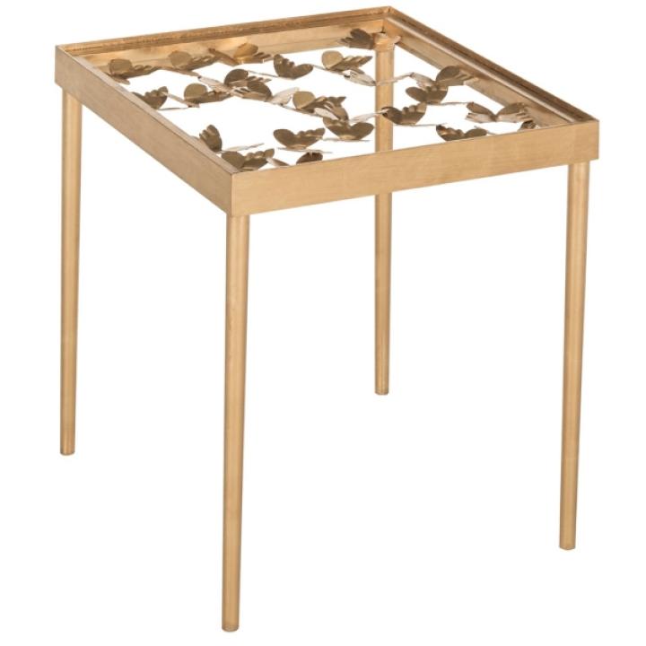 Gold Olivia Butterfly Metal Accent Table