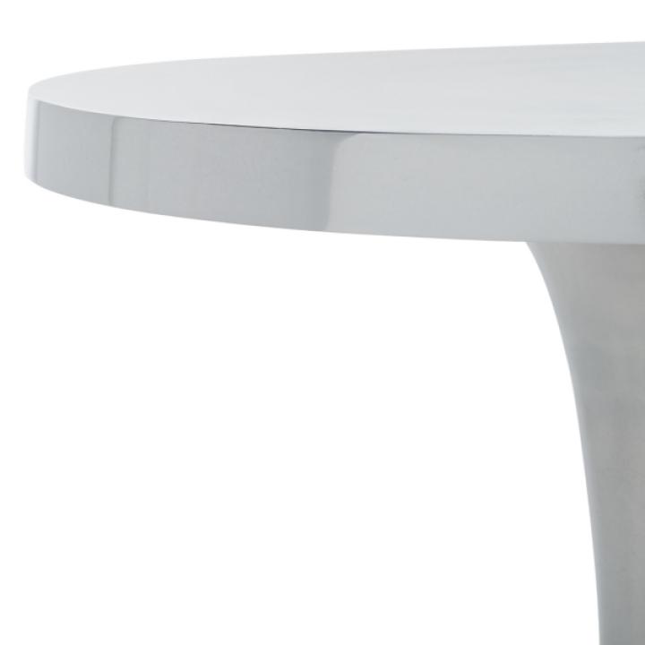 Silver Aluminum Round Gulia Accent Table