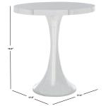 Silver Aluminum Round Gulia Accent Table