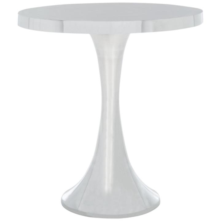 Silver Aluminum Round Gulia Accent Table