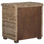 Brown Rattan Coastal Accent Table