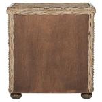 Brown Rattan Coastal Accent Table