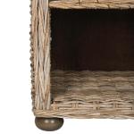 Brown Rattan Coastal Accent Table
