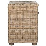 Brown Rattan Coastal Accent Table
